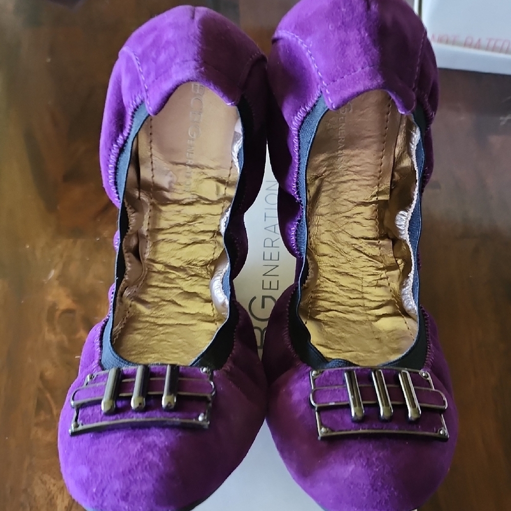 BCBGeneration Women's Purple Suede Flats
